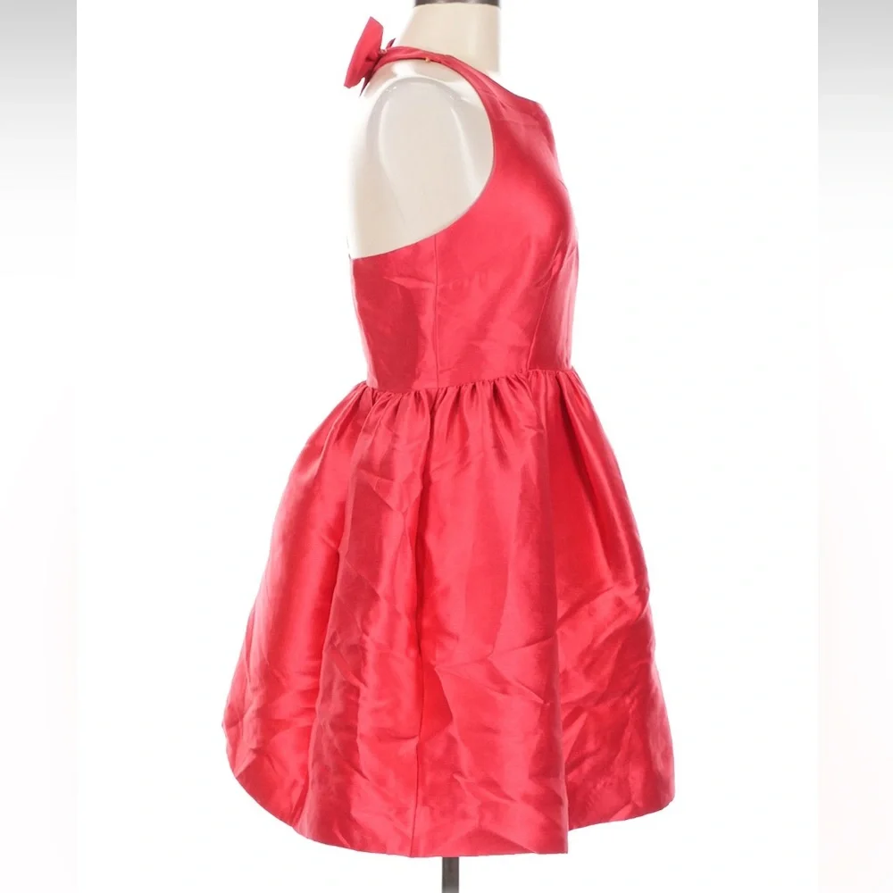 Kate Spade Red Dupioni Silk Style Halter Mini Dress Size 6